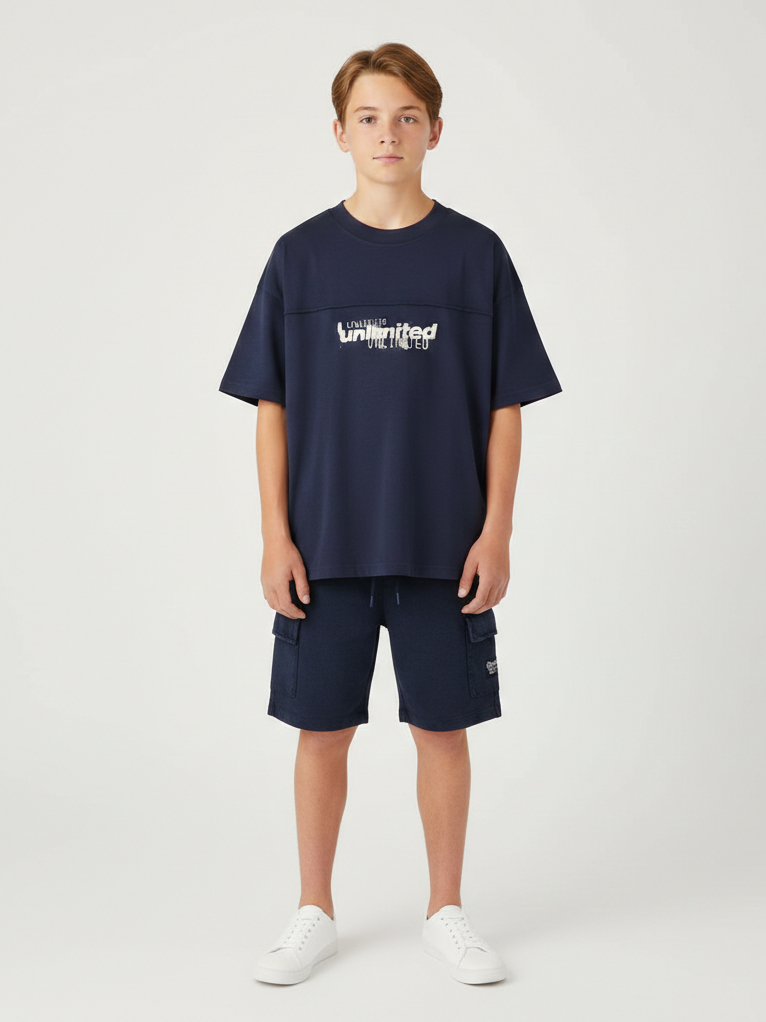 T-shirt Oversize Unlimited Blu Navy