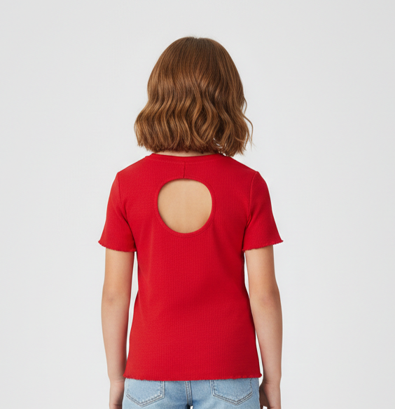 T-shirt Cut Out Rosso