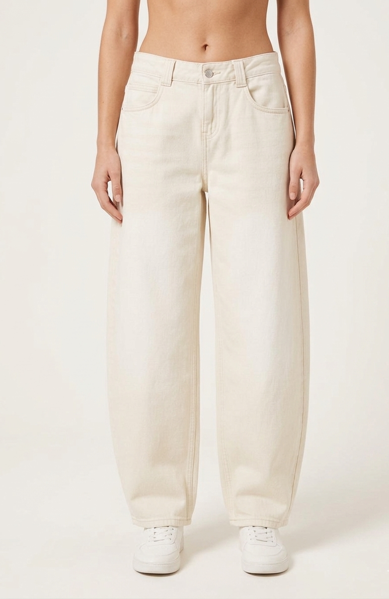 Pantalone jeans Laguna Barrel fit Panna