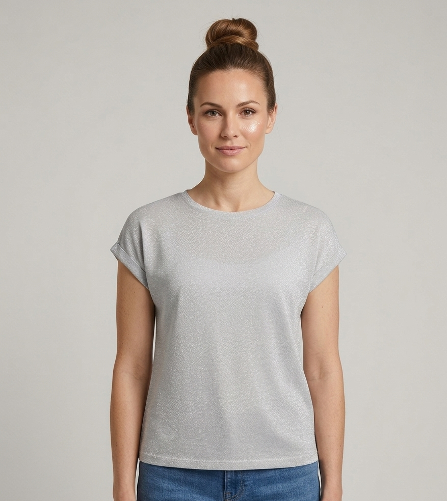 T-Shirt Glitter Argento
