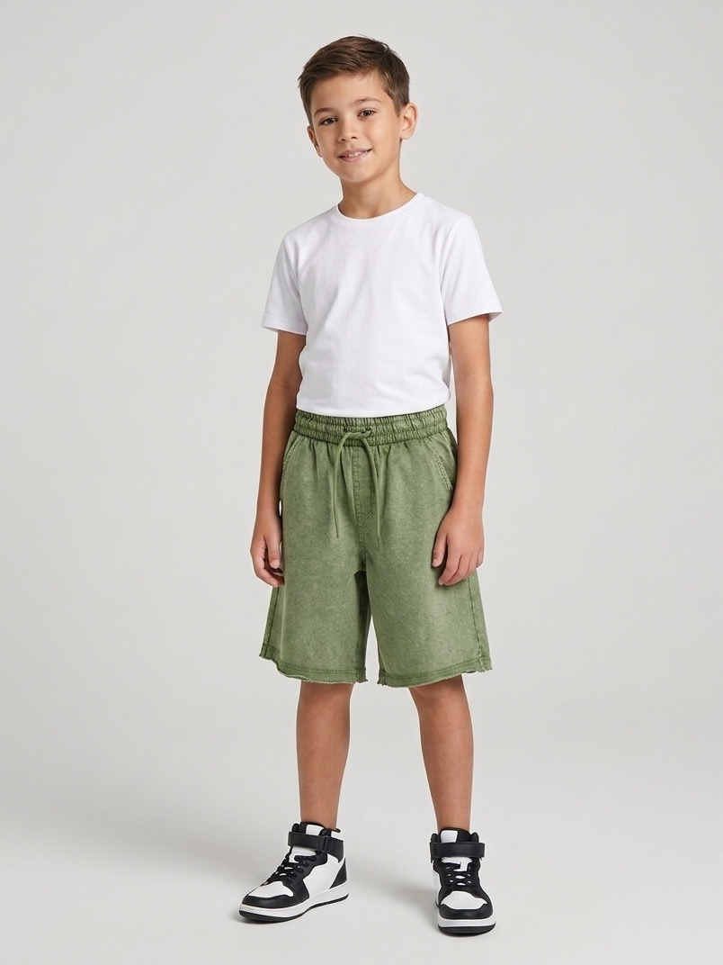 Shorts in Felpa Verde Salvia