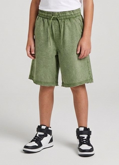 Shorts in Felpa Verde Salvia