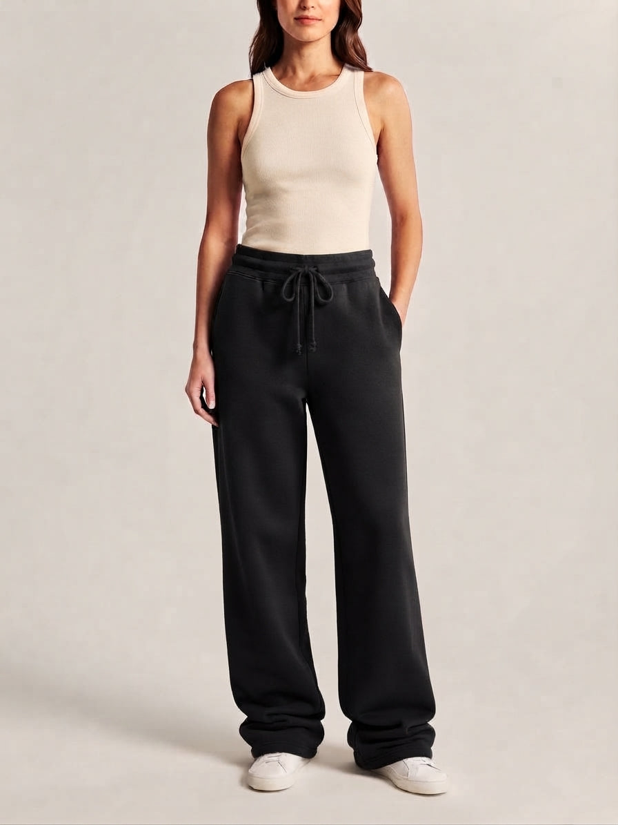 Pantalone Tuta Felpato Barrel Fit Nero Street Lab