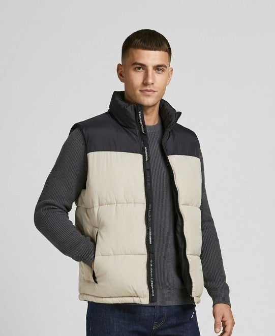 Gilet Maverik Color Block Nero e Ice Grey