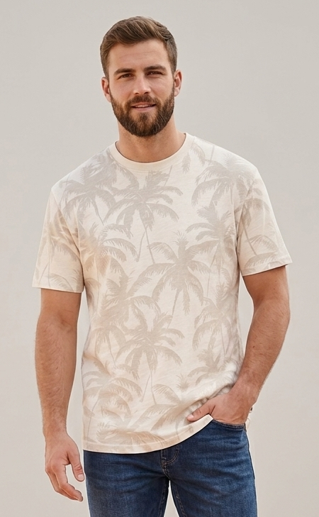 T-shirt Perry con Palme Sabbia