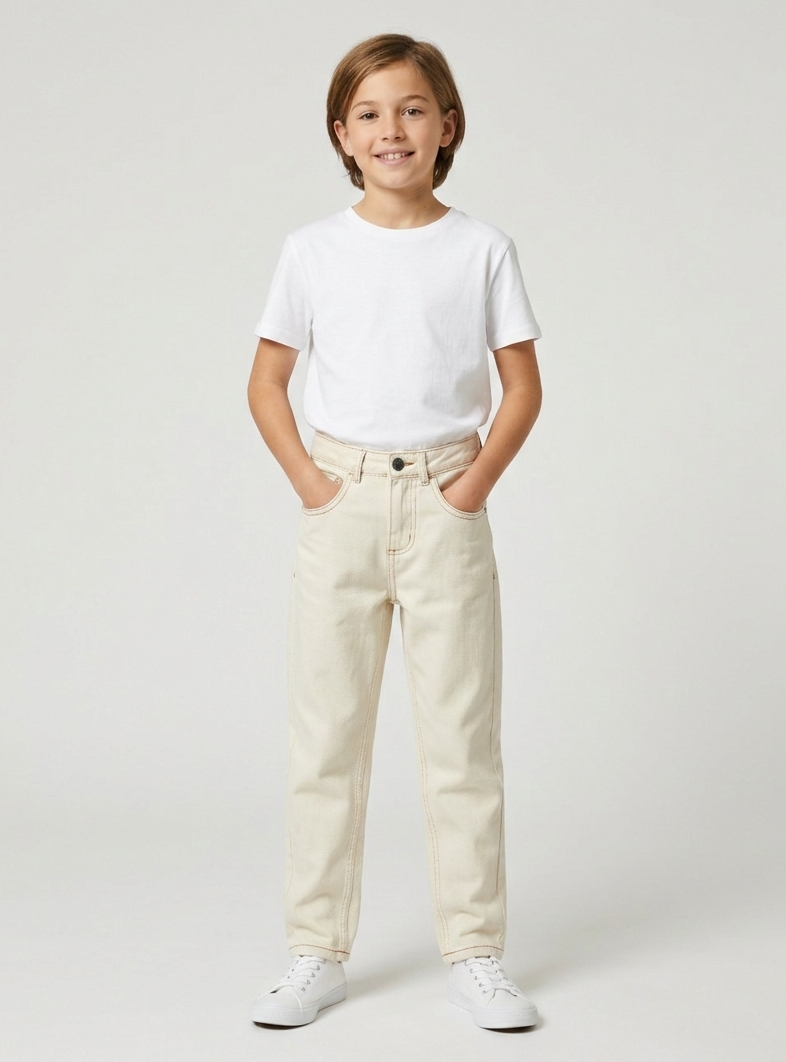 Jeans Carrot Fit in Denim Ecru