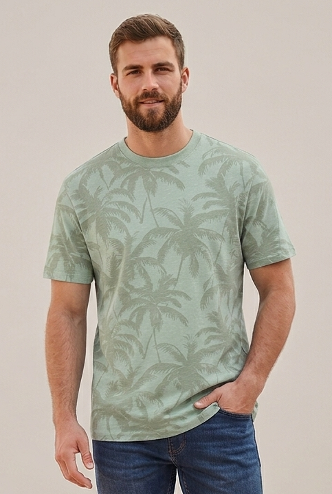 T-shirt Perry con Palme Verde
