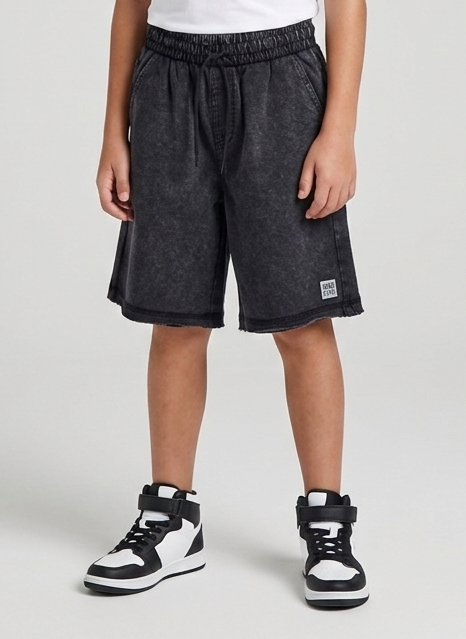 Shorts in Felpa Black Carbon