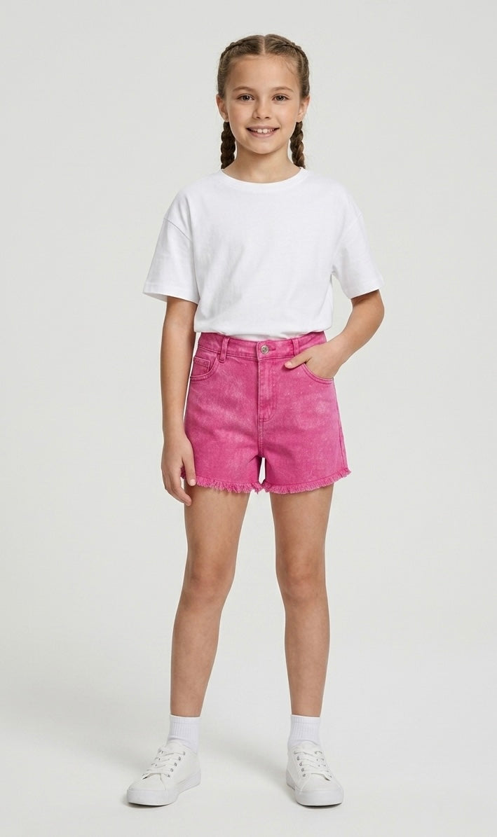 Shorts Pink Candy con Orlo a Frange