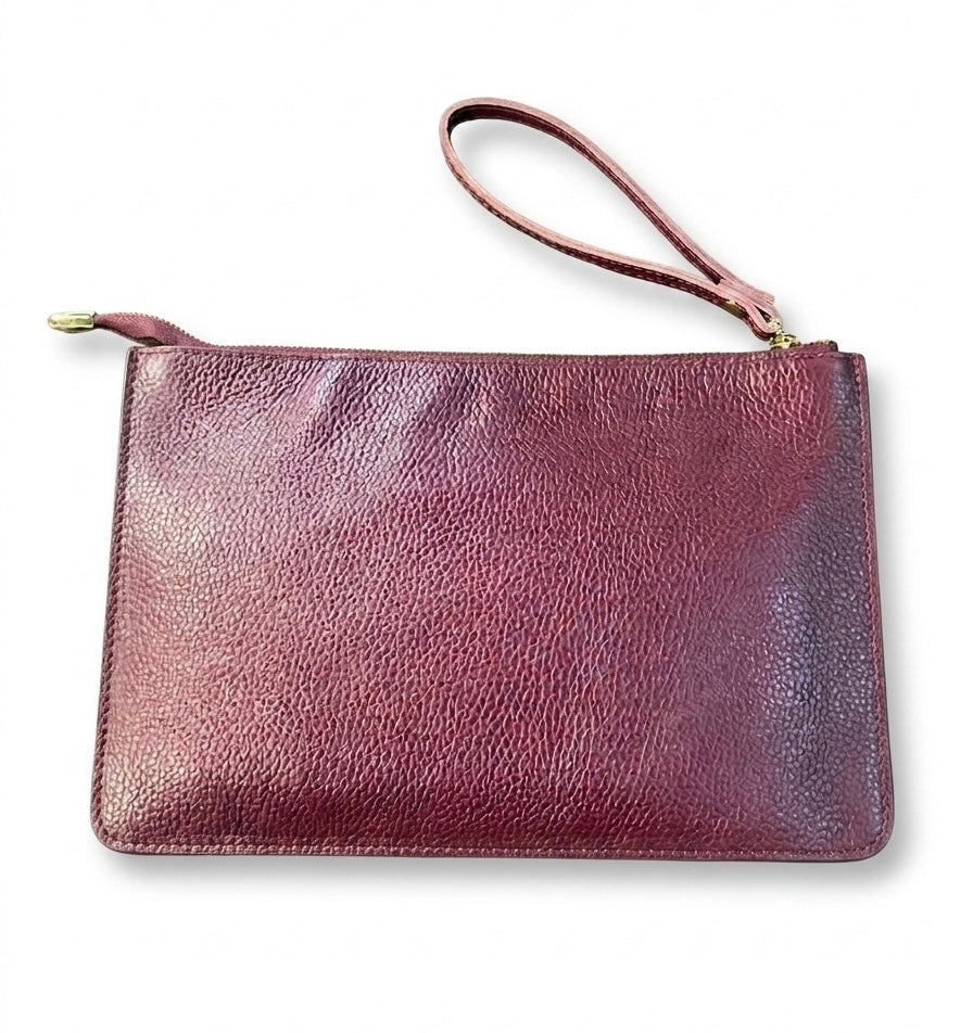 Pochette Miami con tracolla in vera pelle Bordeaux