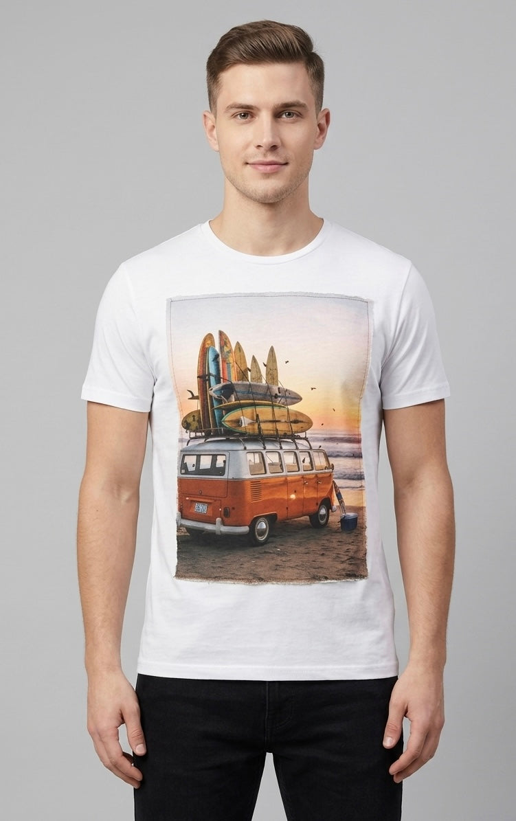 T-shirt Patch Sunset Surfer