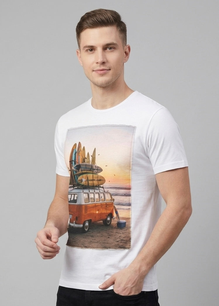 T-shirt Patch Sunset Surfer