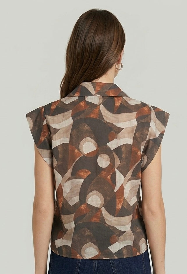 Blusa Petra Marrone con Nodo