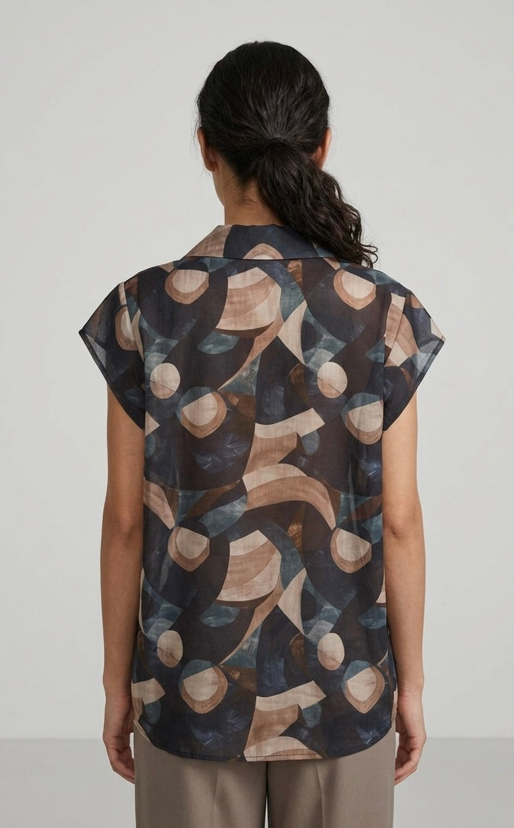 Blusa Petra Blu Con Nodo