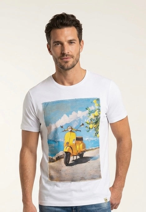 T-Shirt Uomo Regular Patch Vespa Gialla