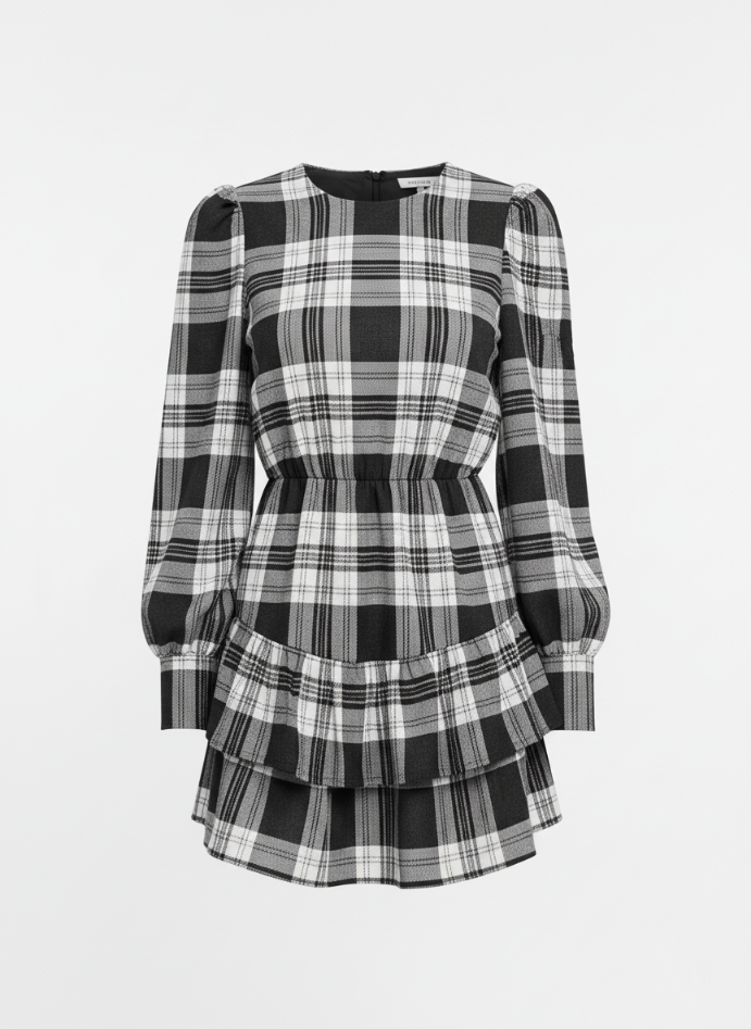 Abito Vichy a quadri bianco e nero