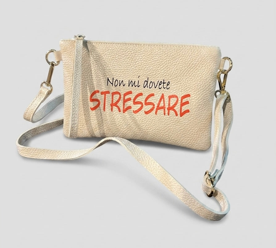 Pochette Pelle Panna DILLOKOSì Non Mi Dovete Stressare