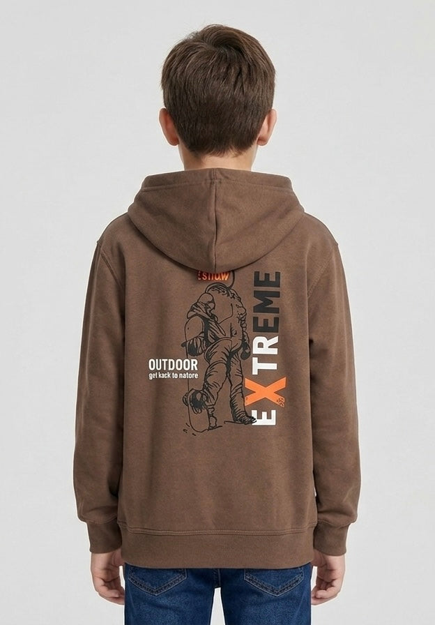 Felpa Felpata con Zip Marrone Cioccolato Outdoor