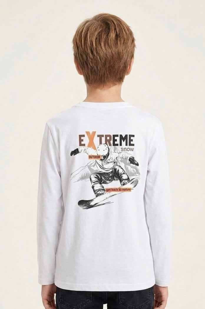 Maglia Maniche Lunghe Snowboard Bianco
