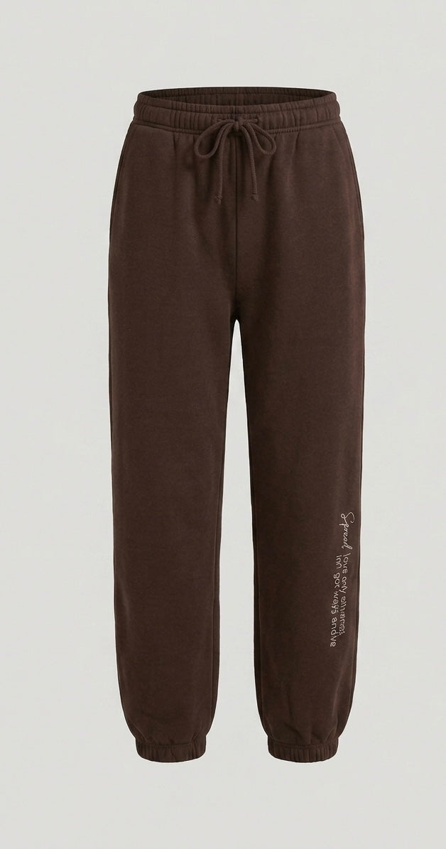 Pantaloni Tuta Felpata Cioccolato