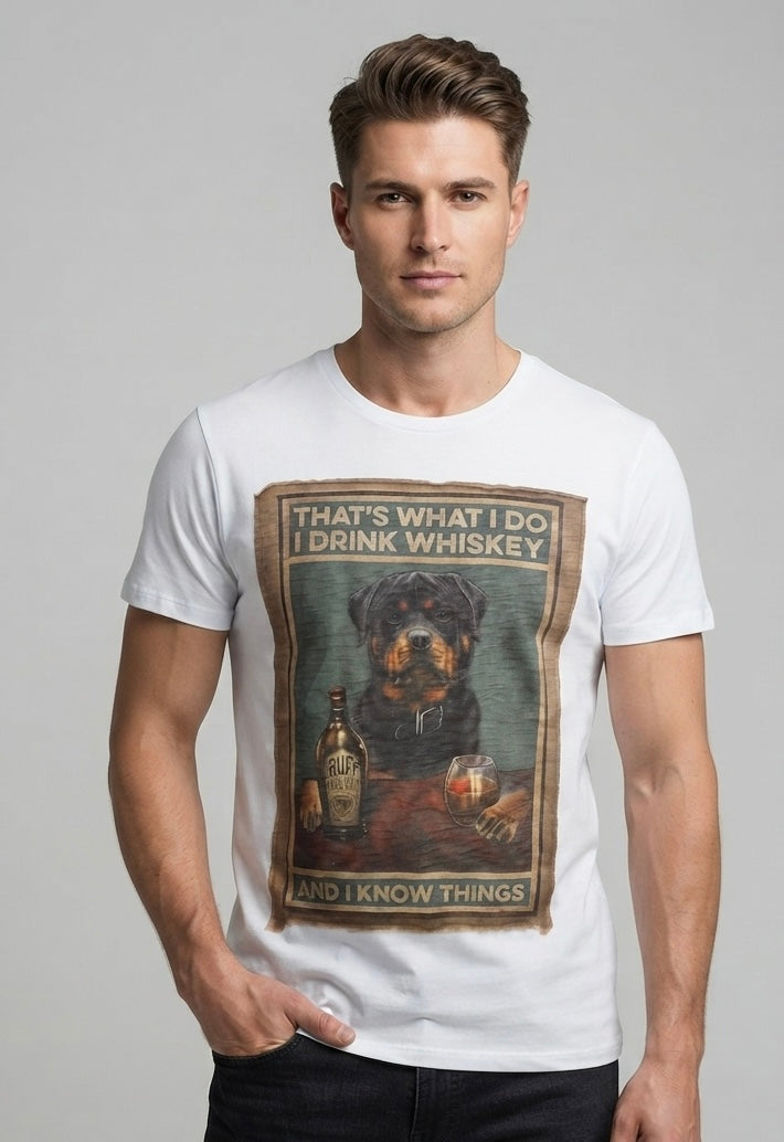 T-Shirt Patch Drink Whiskey Rottweiler