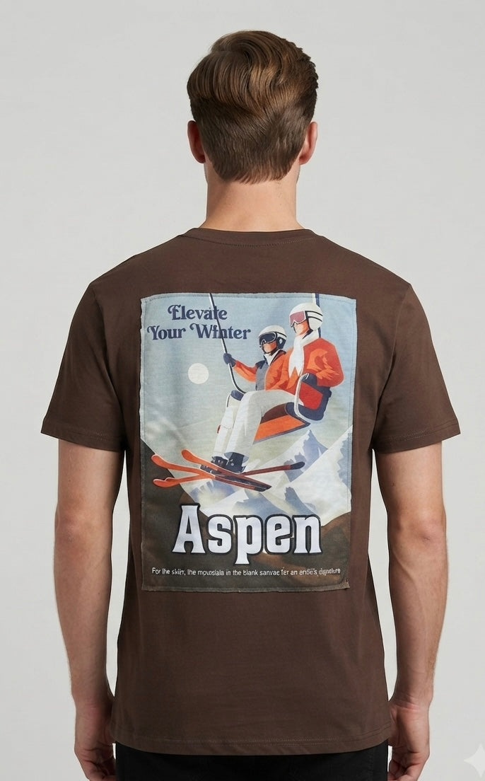 T-Shirt Aspen Ski Marrone