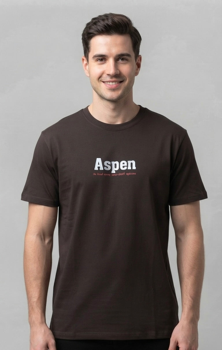 T-Shirt Aspen Ski Marrone