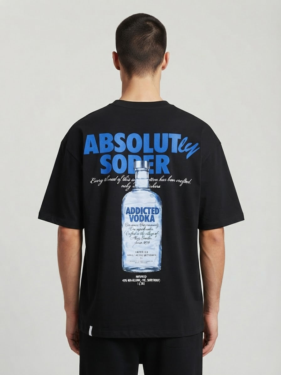 T-Shirt Addicted Vodka Oversize Nera