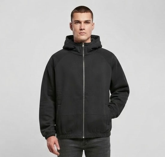 Felpa Apex Full Zip Nera Felpata