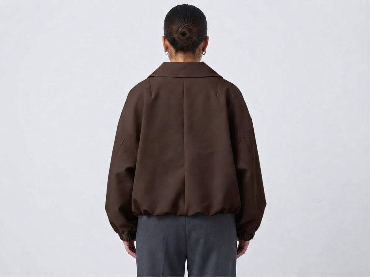 Giacca Bomber Donna Oversize Greta Marrone Cioccolato