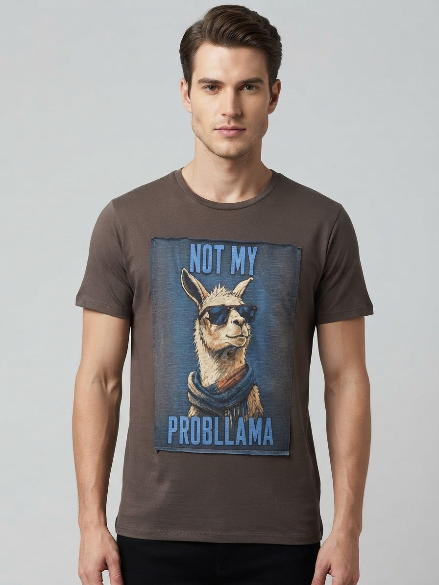 T-Shirt Patch Not My Probllama Cioccolato