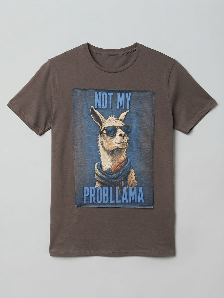 T-Shirt Patch Not My Probllama Cioccolato