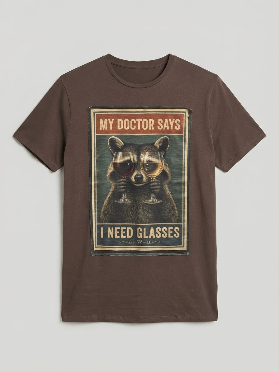 T-Shirt Patch My Doctor Says I Need Glasses Cioccolato