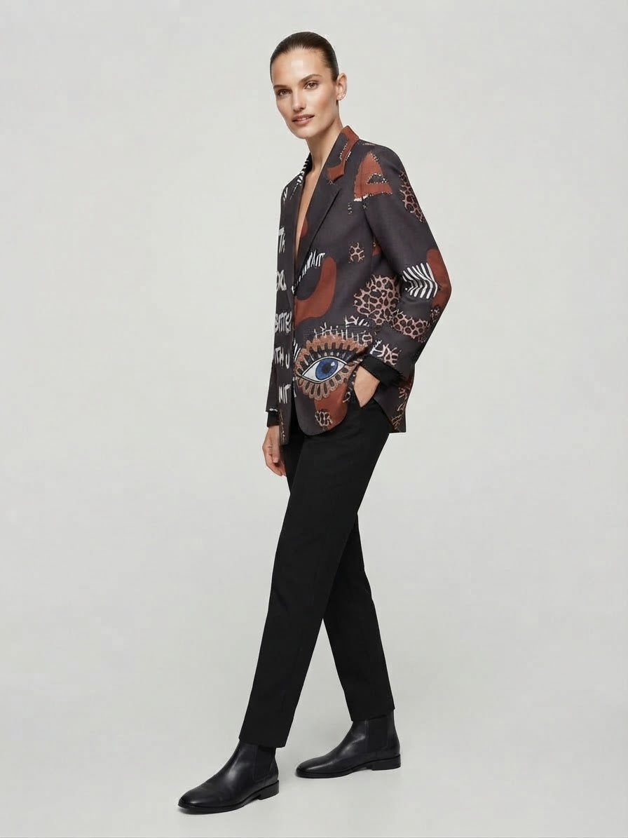 Blazer Vision Stampa Pop Art Scritta