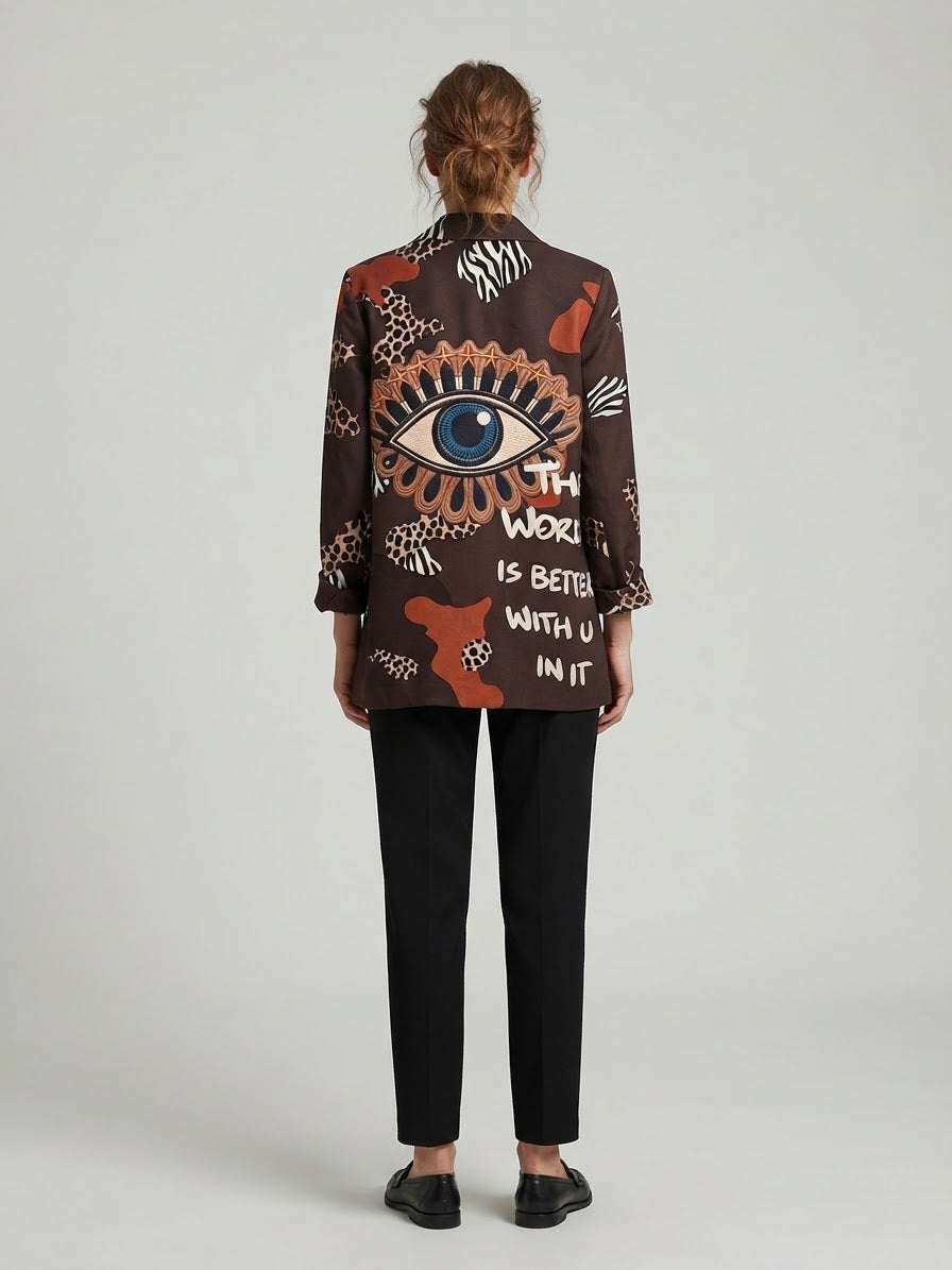 Blazer Vision Stampa Pop Art Scritta