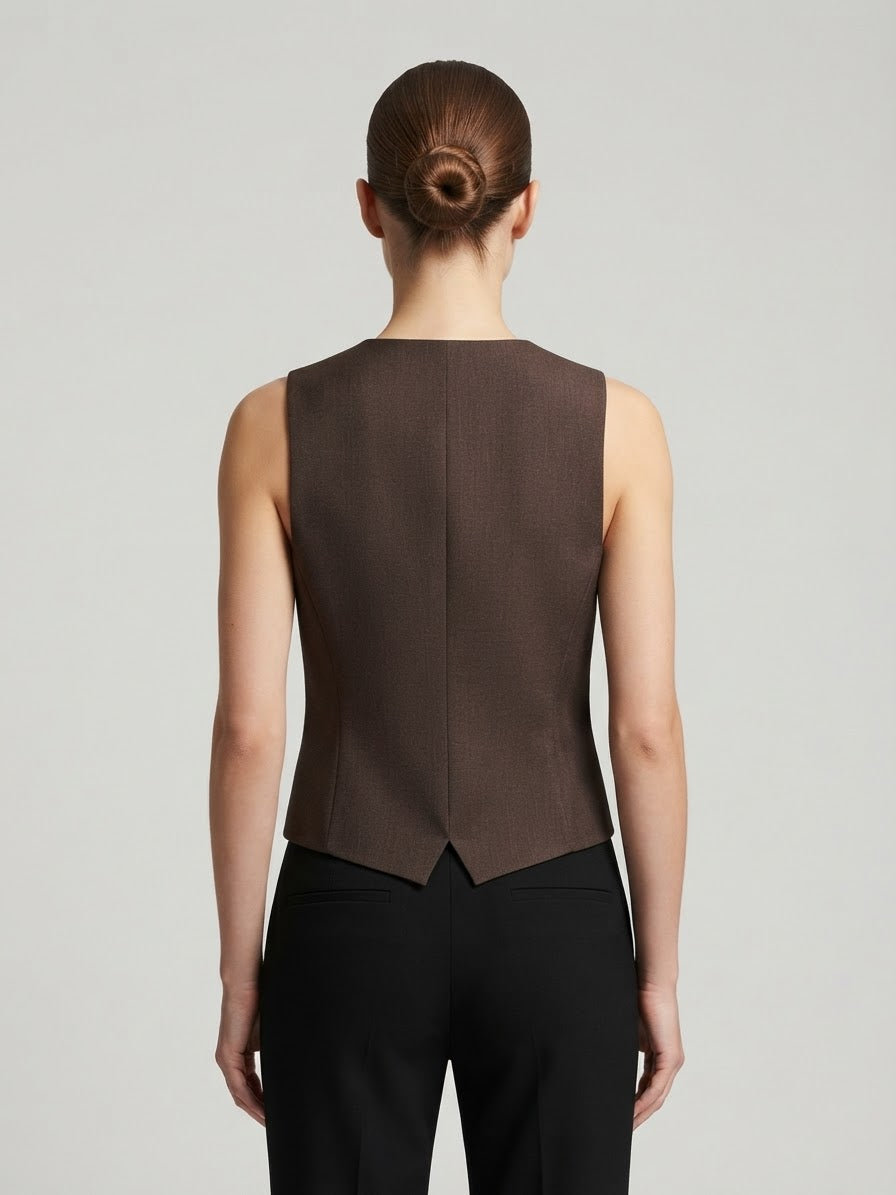 Gilet Harper Sartoriale Monopetto Marrone
