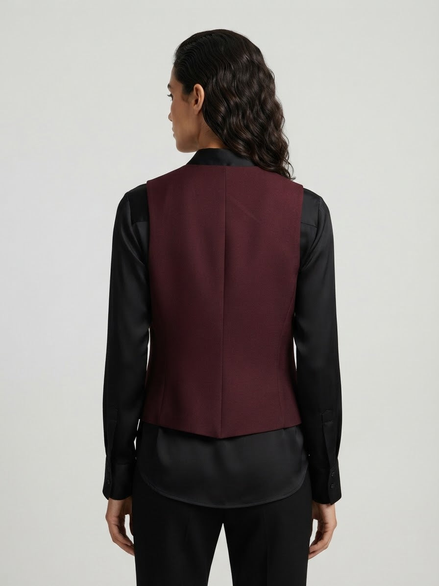 Gilet Harper Sartoriale Monopetto Prugna