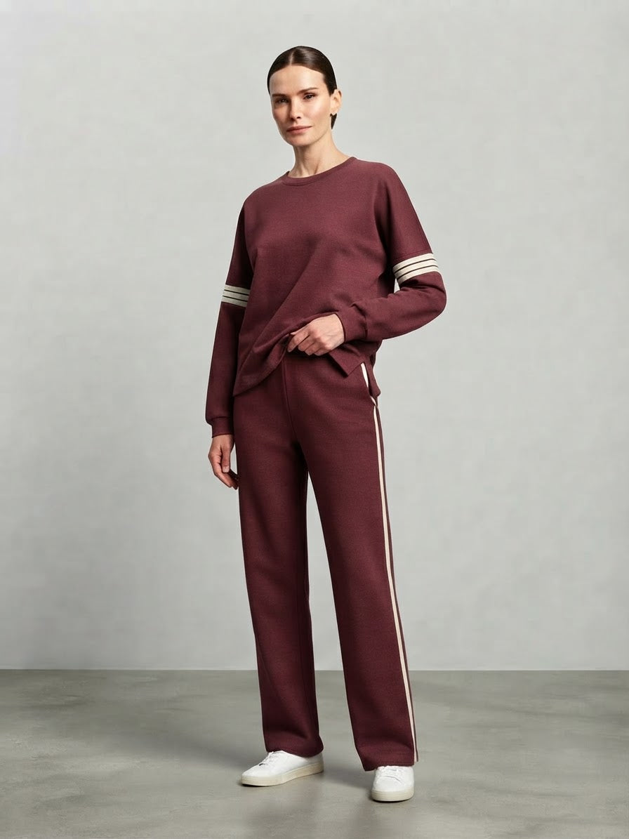 Completo Tuta Mia Bordeaux con Bande Laterali