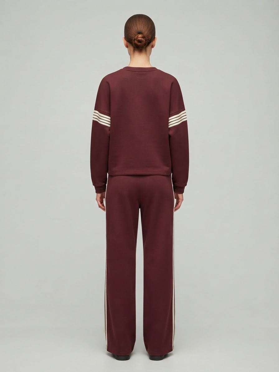 Completo Tuta Mia Bordeaux con Bande Laterali
