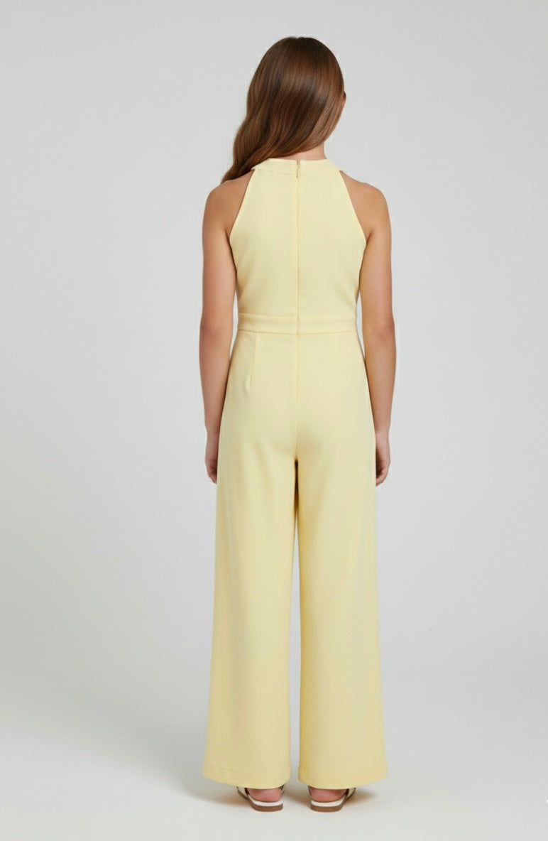 Jumpsuite Yours Giallo Pastello con Cintura Gold