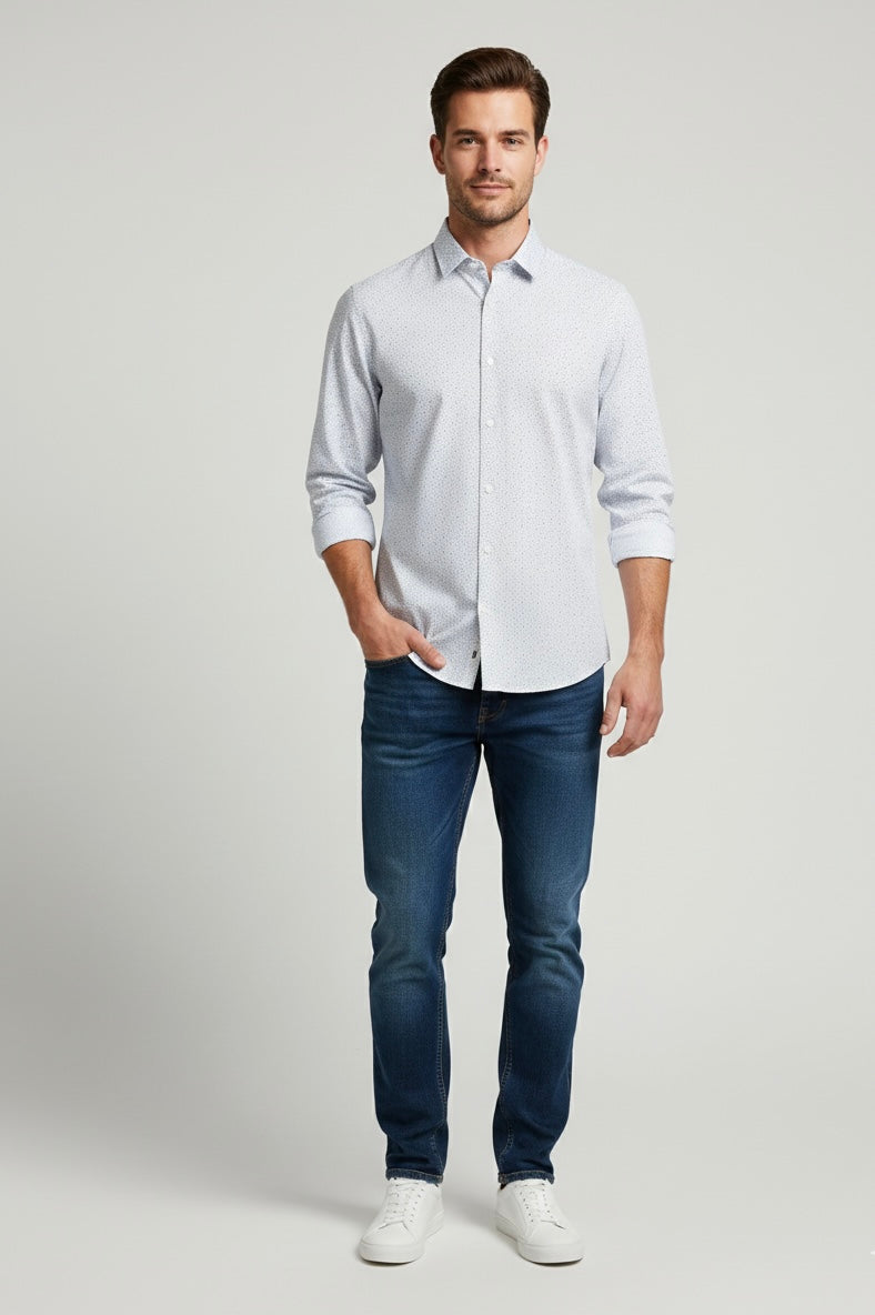 Camicia Blue Geometric