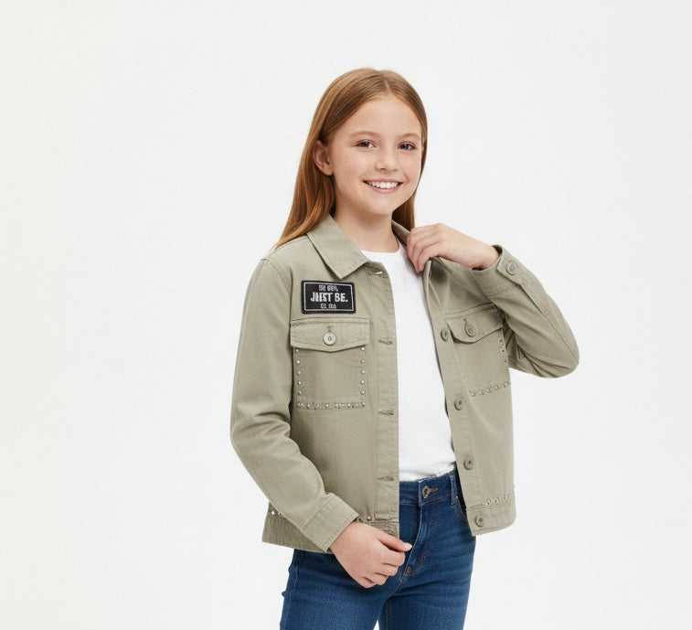Giacca Army con Patch e Borchie