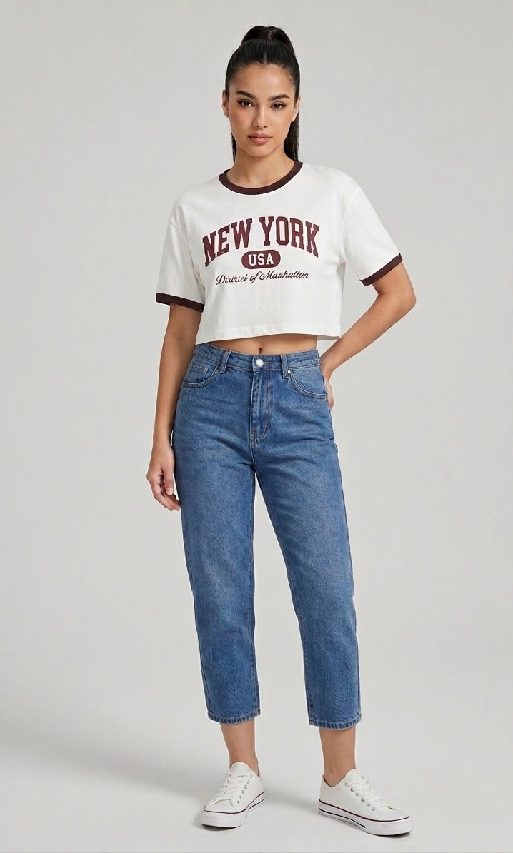 T-shirt New York Cropped