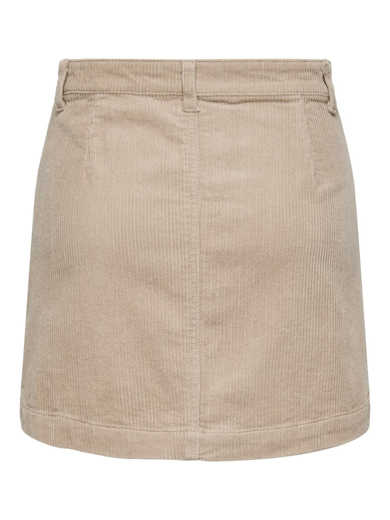 Gonna Corta Donna Miriam in Velluto a Costine Beige