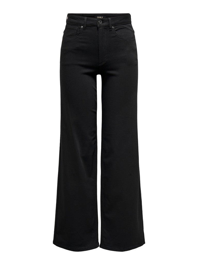 Pantalone Madison Blush Nero Elasticizzati a Wide leg in Tencel Modal