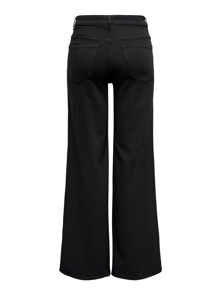 Pantalone Madison Blush Nero Elasticizzati a Wide leg in Tencel Modal