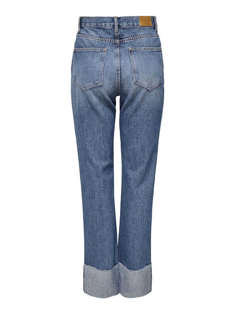 Jeans Only Riley Straight Medium Blu denim con risvolto
