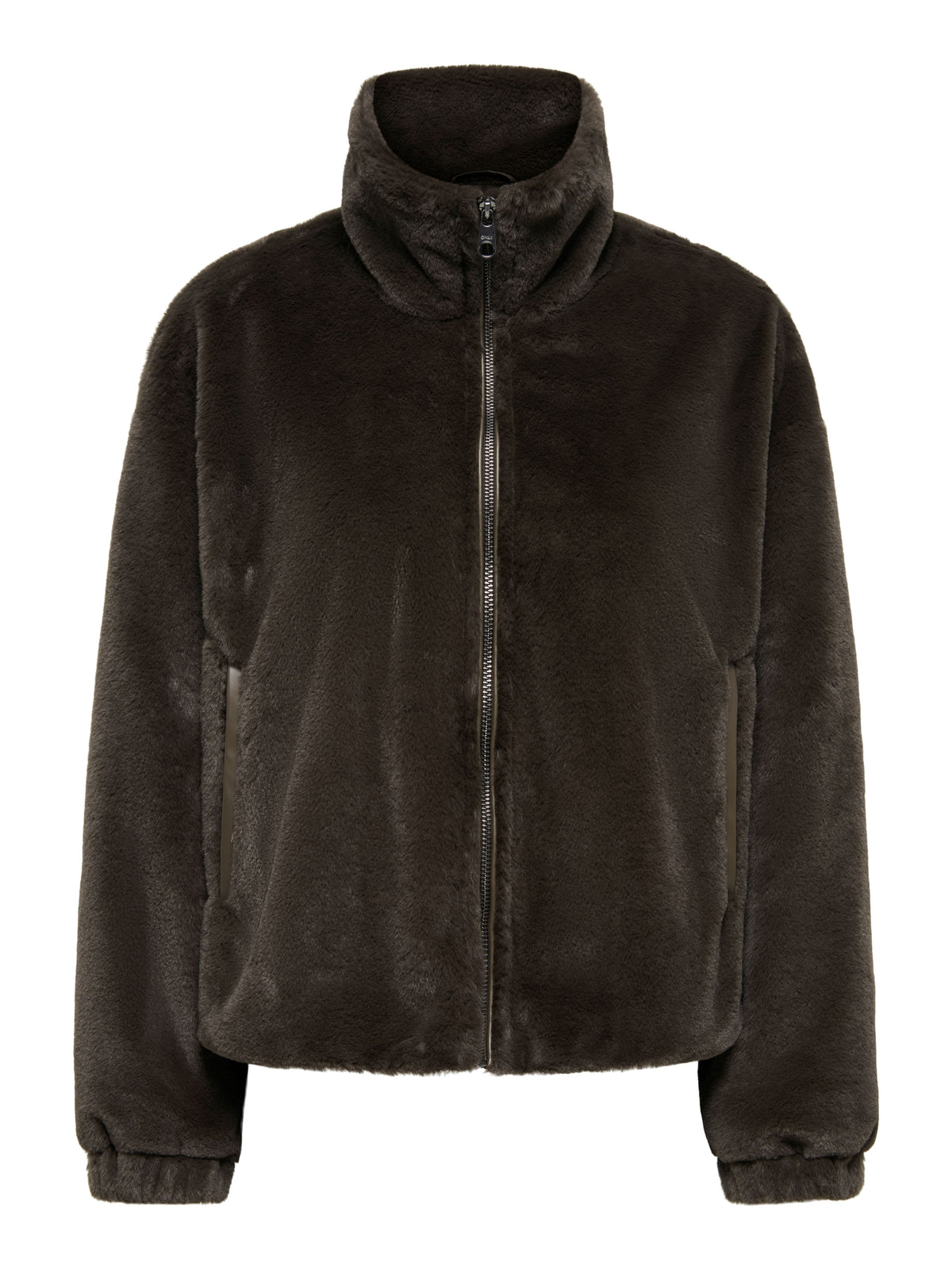 Giacca Only Dana in Ecopelliccia con Zip Marrone Moka