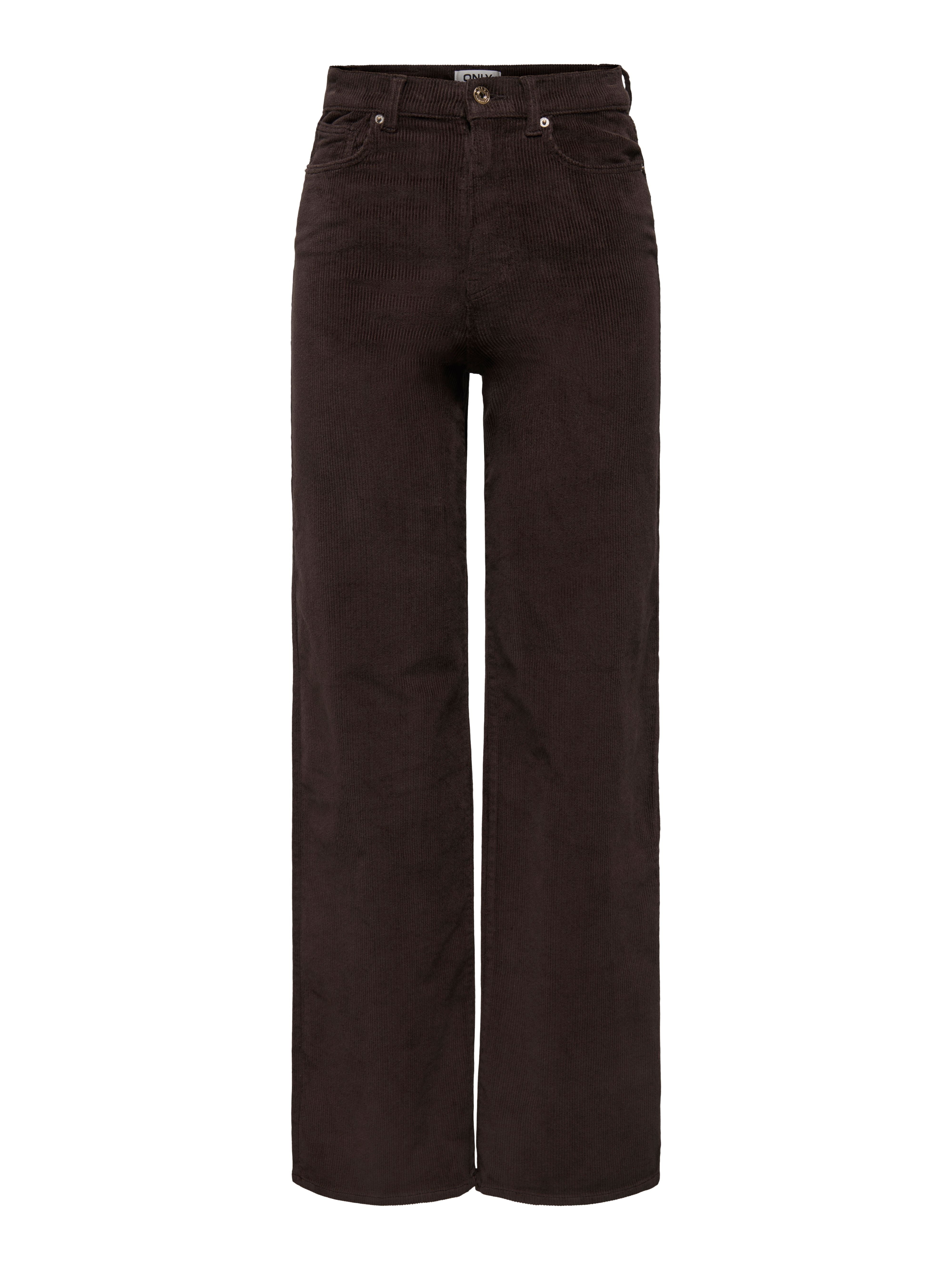 Pantaloni Wide Leg Velluto Coste Marrone