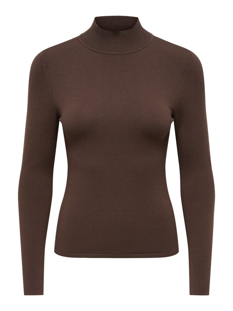 Pullover Only A Collo Alto Kattie cioccolato